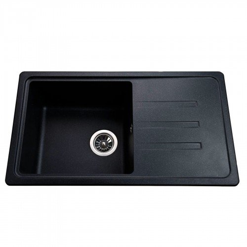 Гранитная мойка Verona Black Metallic