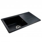 Гранітна мийка Verona Black Metallic