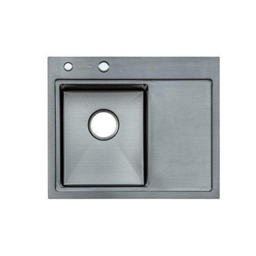 Мойка Platinum Handmade PVD черная 58 * 48/220 L (толщина 3,0 / 1,5 корзина и дозатор в комплекте)